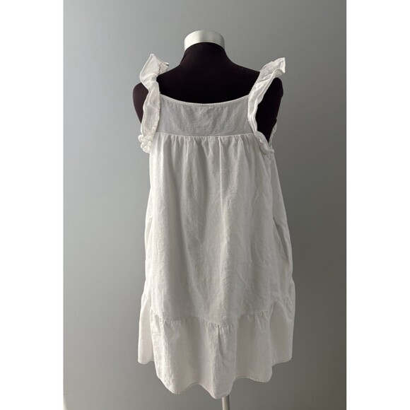 Universal Threads Babydoll Sundress Size Medium White Ruffle Beach Coastal Lagen - Picture 3 of 16